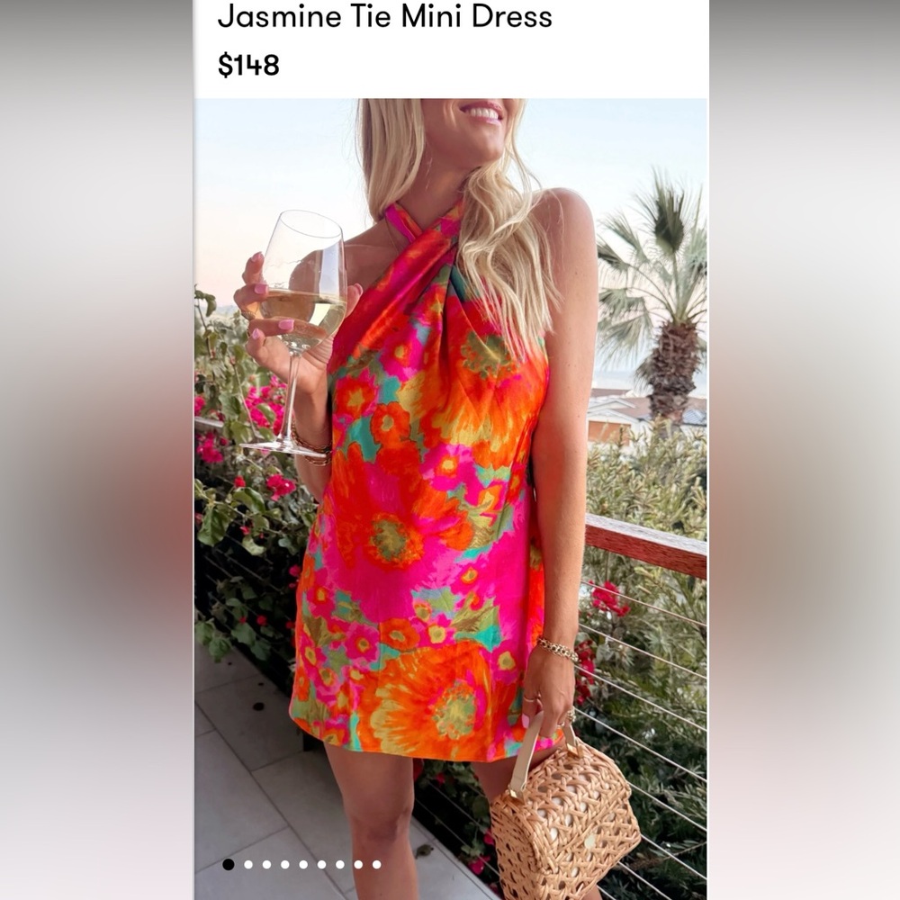 Show Me Your MuMu Pink and Orange Floral Mini Dress
